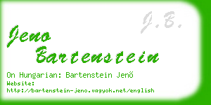 jeno bartenstein business card